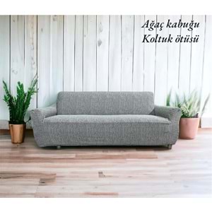 Altın Kelebek Jakarlı Streç Kaplama Maxi Takım Koltuk Örtüsü (3+3+1+1)-Gri