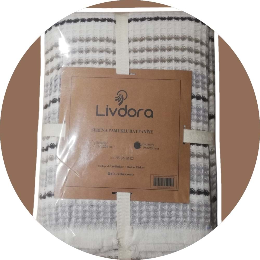 Livdora Serena Pamuklu Battaniye (190x230) - Bej