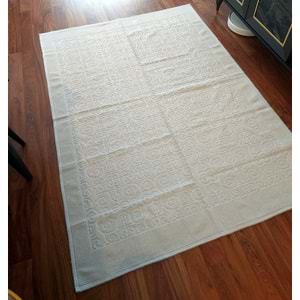 Pamuklu Bukle Lüks Kilim (80x125)-Spiral Krem