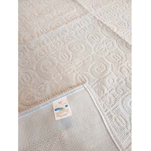 Pamuklu Bukle Lüks Kilim (80x125)-Spiral Krem