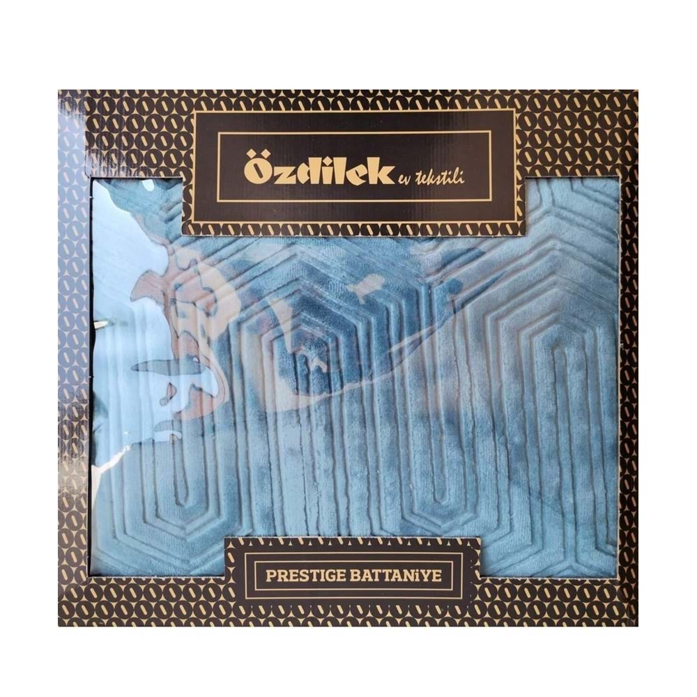 Özdilek Prestige Kalın Embos Çift Kişilik Battaniye (220x240)-Göl Mavi