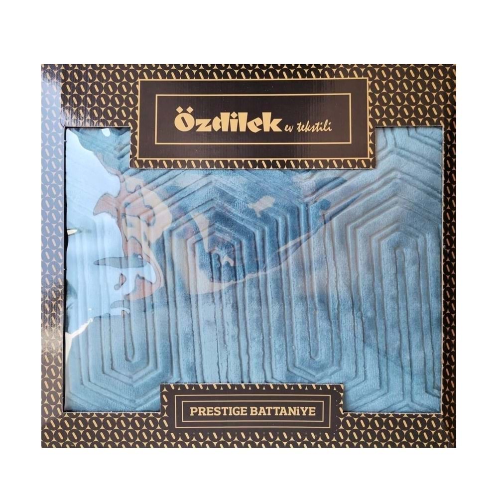 Özdilek Prestige Kalın Embos Çift Kişilik Battaniye (220x240)-Göl Mavi