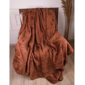 Özdilek Trendy Embos Tek Kişilik Battaniye(155x220)-Art Deco Cameo Brown