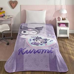Taç Lisanslı Tek Kişilik Çocuk Battaniye (160x220)-Kuromi Fun