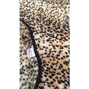 Aksu Safari Çift Kişilik Ultra Yumuşak Embos Vizon Battaniye (200x240)-Leopar Bej