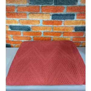 Şaheser %100 Pamuk Çift Kişilik Pike 240x220 (Tek Pike)-Brick Red