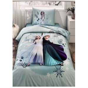 Özdilek Lisanslı Fitted Çarşaflı Tek Kişilik Çocuk Nevresim Takımı-Frozen Leaves Mint