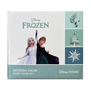 Özdilek Lisanslı Fitted Çarşaflı Tek Kişilik Çocuk Nevresim Takımı-Frozen Leaves Mint
