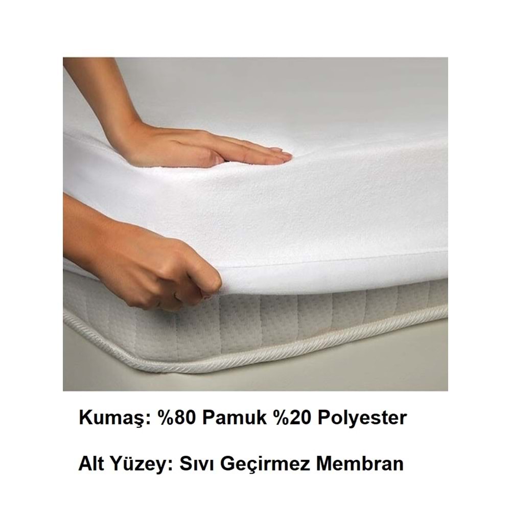 Özdilek Fitted Sıvıyı Hapseden Pamuklu Çift Kişilik Battal Sıvı Geçirmez Havlu Alez (180x200)