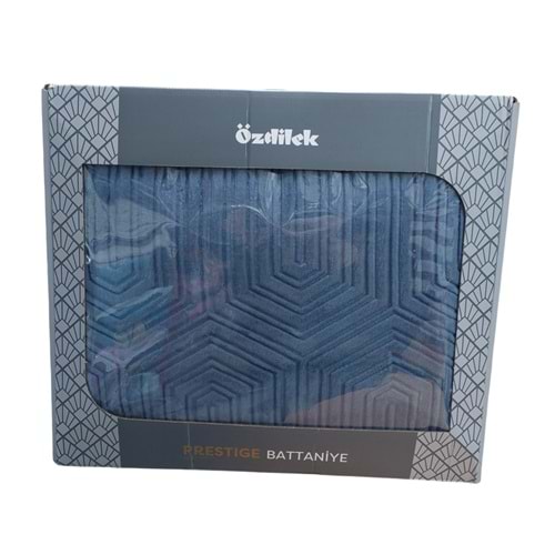 Özdilek Prestige Kalın Embos Çift Kişilik Battaniye (220x240)-Çin Mavisi Yeni