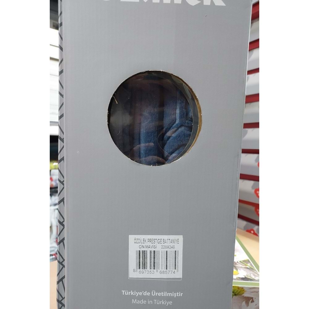 Özdilek Prestige Kalın Embos Çift Kişilik Battaniye (220x240)-Çin Mavisi Yeni