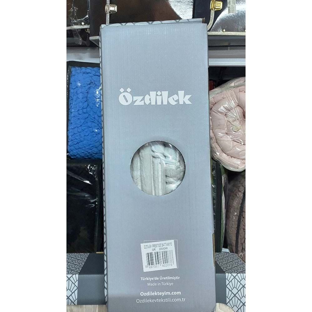 Özdilek Prestige Kalın Embos Çift Kişilik Battaniye (220x240)-Gri Yeni