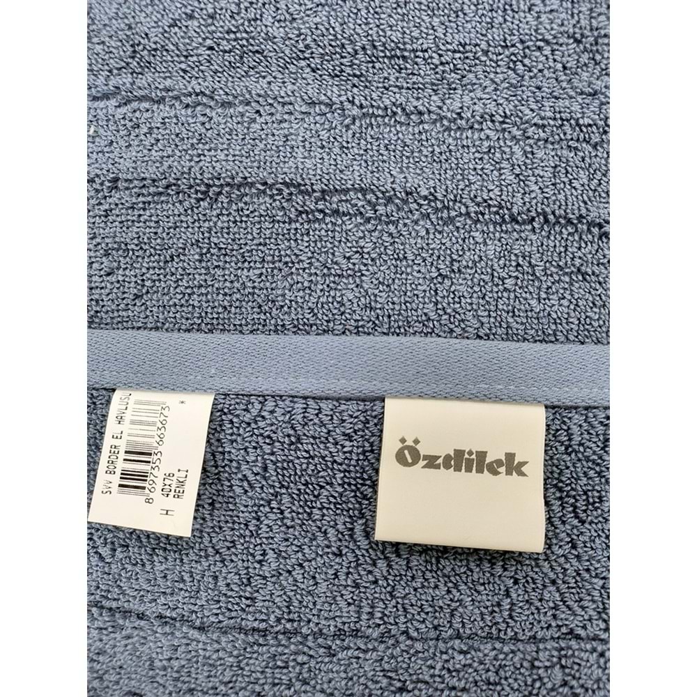 Özdilek Svv Border Kalın & Yumuşak El-Yüz Havlusu (40x76) - Ocean Blue (Okyanus Mavisi)
