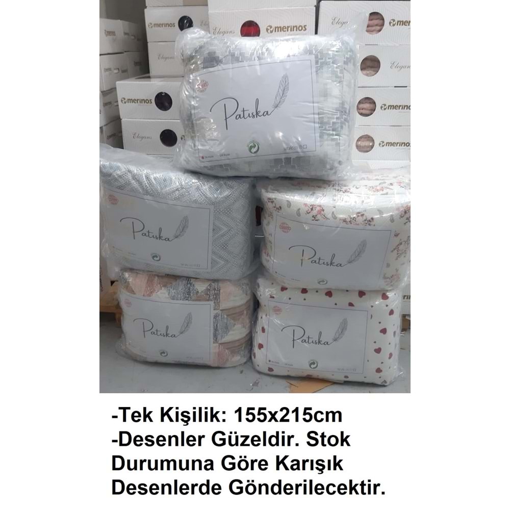 Patiska Polycotton Tek Kişilik Desenli Silikon Yorgan (155x215)