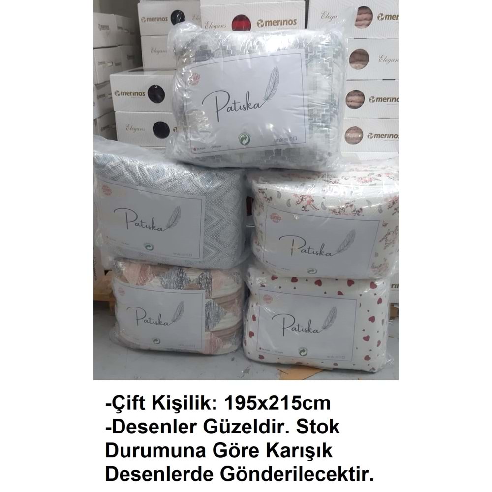 Patiska Polycotton Çift Kişilik Desenli Silikon Yorgan (195x215)