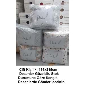 Patiska Polycotton Çift Kişilik Desenli Silikon Yorgan (195x215)