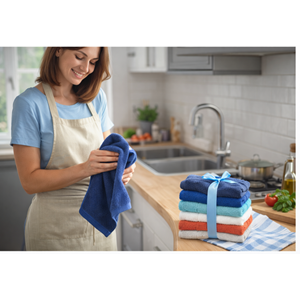 Özdilek Svv Border Kalın & Yumuşak Mutfak Havlusu (33x33) - Midnight (Gece Mavisi)