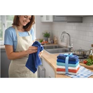 Özdilek Svv Border Kalın & Yumuşak Mutfak Havlusu (33x33) - Silver (Gri)