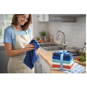 Özdilek Svv Border Kalın & Yumuşak Mutfak Havlusu (33x33) - Violet (Lacivert)