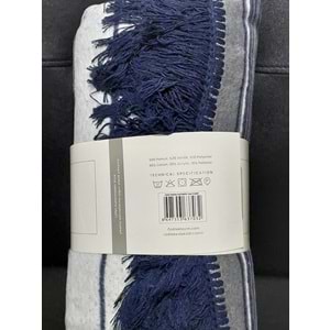 Özdilek Pamuklu Dizüstü Tv Battaniye (130x170)-Striped Mavi