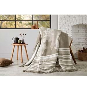 Özdilek Çift Kişilik Pamuk Battaniye (180x220)-Ahorn Bej