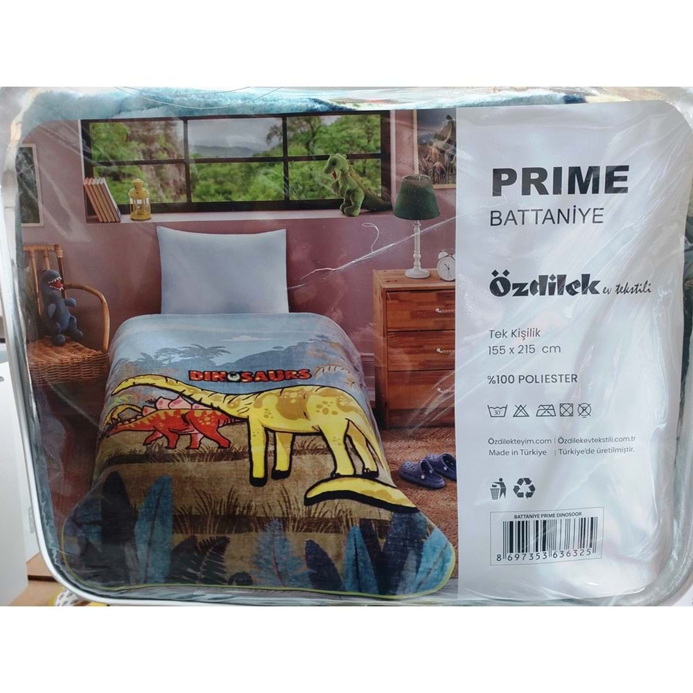 Özdilek Prime -Dinasoor Yeni- Tek Kişilik Çocuk Battaniye (155x215)
