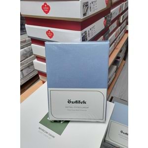 Özdilek Colourist Fitted Lastikli Tek Kişilik Battal Çarşaf Seti (120x200)-Buz Mavi