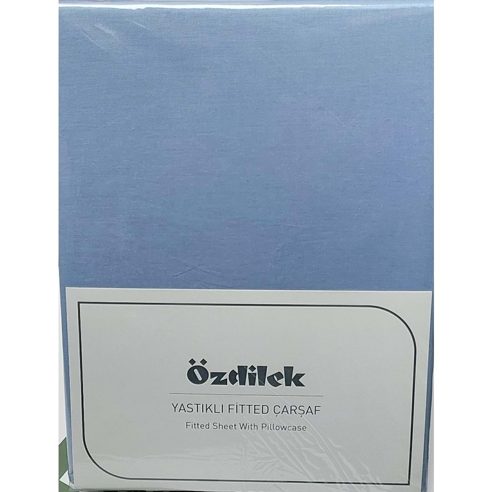 Özdilek Colourist Fitted Lastikli Tek Kişilik Battal Çarşaf Seti (120x200)-Buz Mavi