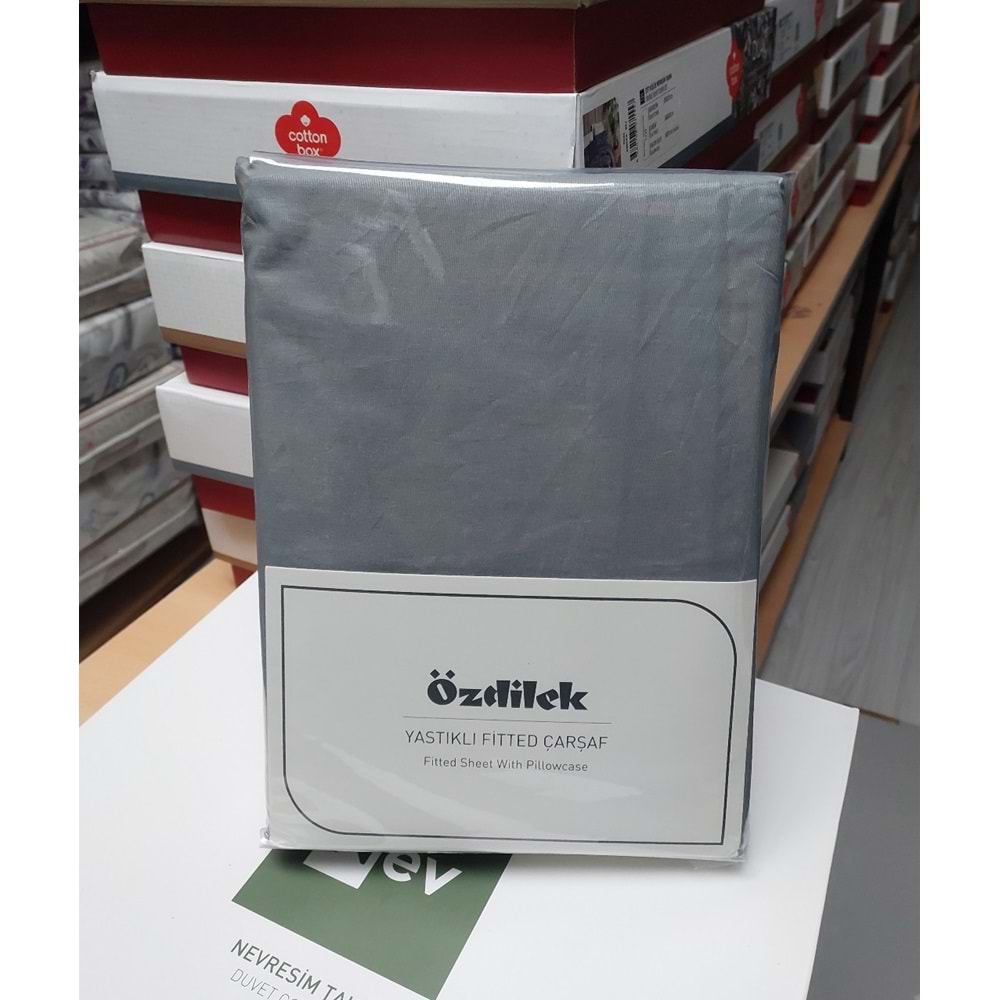 Özdilek Colourist Fitted Lastikli Tek Kişilik Battal Çarşaf Seti (120x200)-Kül Gri