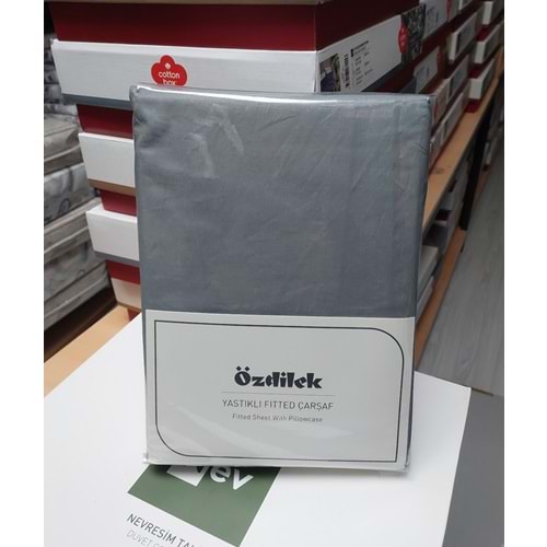 Özdilek Colourist Fitted Lastikli Tek Kişilik Battal Çarşaf Seti (120x200)-Kül Gri