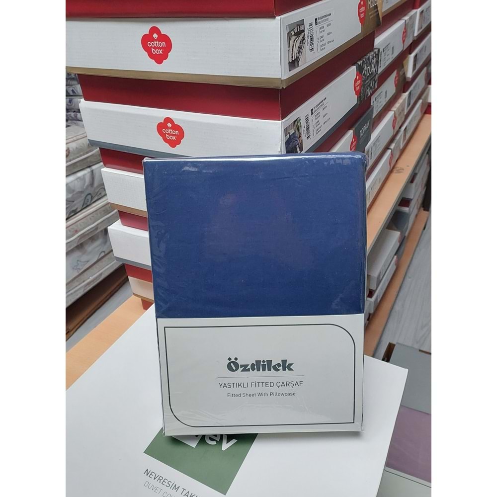 Özdilek Colourist Fitted Lastikli Çift Kişilik Çarşaf Seti (160x200)-Pasifik Mavi