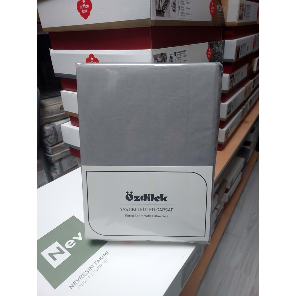 Özdilek Colourist Fitted Lastikli Çift Kişilik Çarşaf Seti (160x200)-Silver Gri