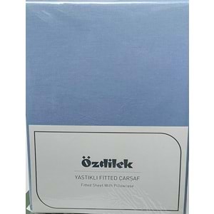 Özdilek Colourist Fitted Lastikli Battal Çift Kişilik Çarşaf Seti (180x200)-Buz Mavi