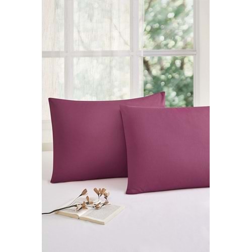 Özdilek Colourist Ranforce 2li Yastık Kılıfı (50x70)-Mürdüm