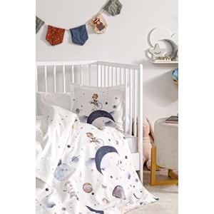 Özdilek Ranforce Bebek Beşik Nevresim Takımı-Cute Space Krem