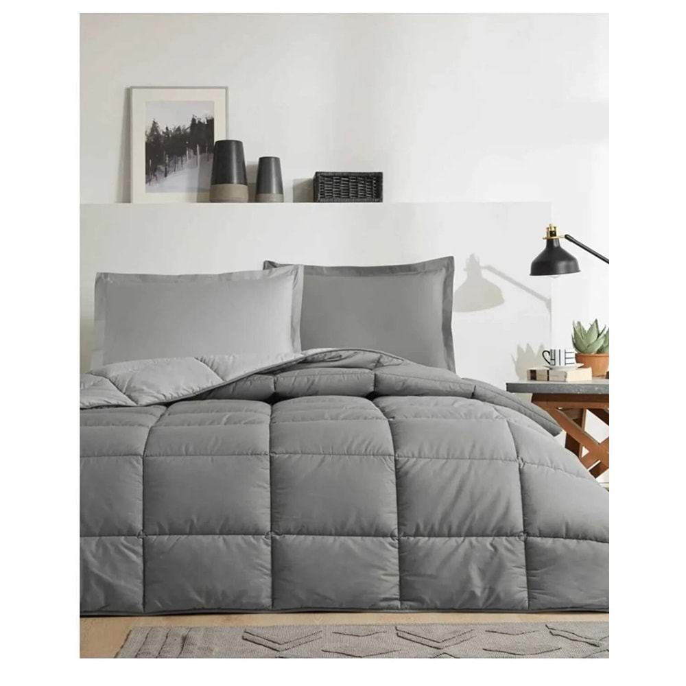 Özdilek %100 Pamuk (Çarşafı Lastikli) Çift Kişilik Yatak Seti-Colourist Kül Gri Silver