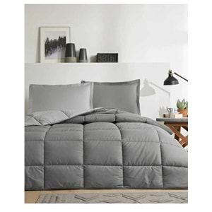 Özdilek %100 Pamuk (Çarşafı Lastikli) Çift Kişilik Yatak Seti-Colourist Kül Gri Silver