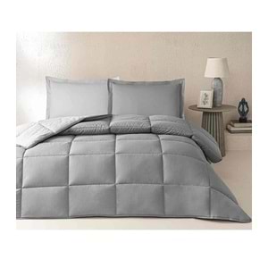 Özdilek %100 Pamuk (Çarşafı Lastikli) Çift Kişilik Yatak Seti-Colourist Kül Gri Silver