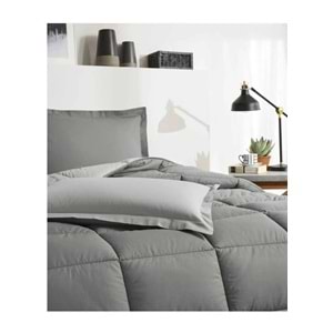 Özdilek %100 Pamuk (Çarşafı Lastikli) Tek Kişilik Yatak Seti-Colourist Kül Gri Silver