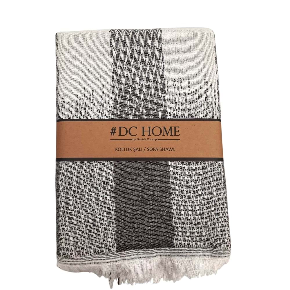 DC Jakarlı Pamuklu Kaymaz Terletmez Koltuk Örtüsü (180x240) - Kahve