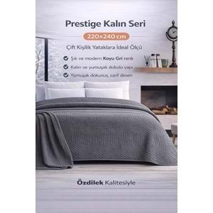 Özdilek Prestige Kalın Embos Çift Kişilik Battaniye (220x240)-Koyu Gri Yeni
