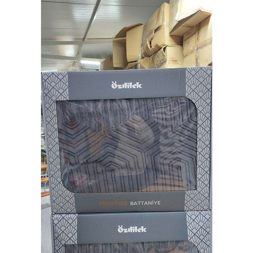 Özdilek Prestige Kalın Embos Çift Kişilik Battaniye (220x240)-Koyu Gri Yeni