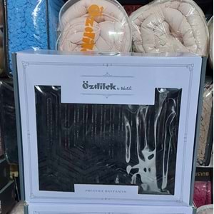 Özdilek Prestige Kalın Embos Çift Kişilik Battaniye (220x240)-Jet Black Yeni