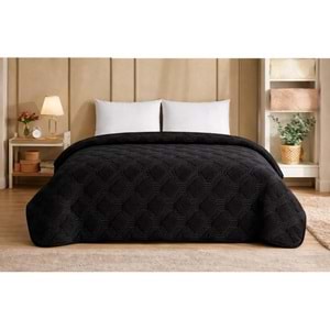 Özdilek Trendy Embos Çift Kişilik Battaniye (220x240)-Art Deco Jet Black