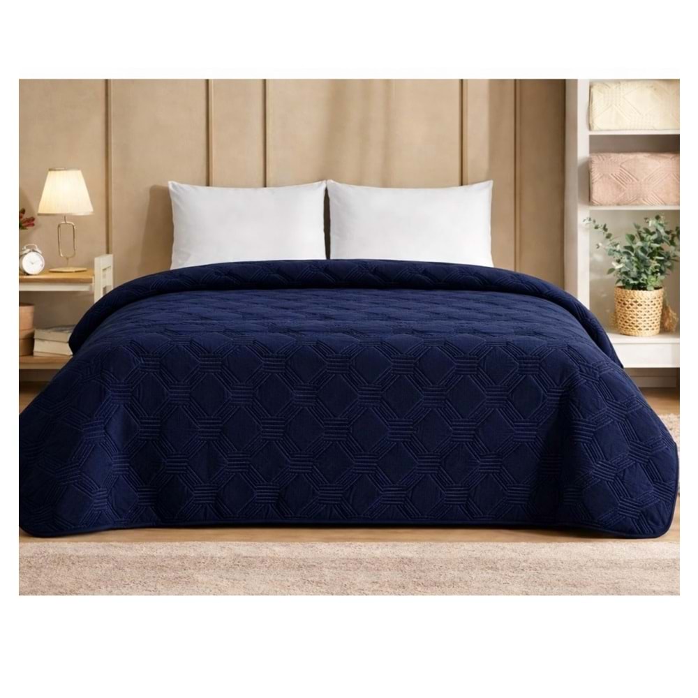 Özdilek Trendy Embos Çift Kişilik Battaniye (220x240)-Art Deco Lacivert