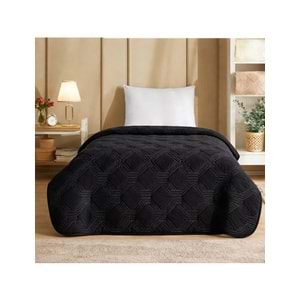 Özdilek Trendy Embos Tek Kişilik Battaniye(155x220)-Art Deco Jet Black