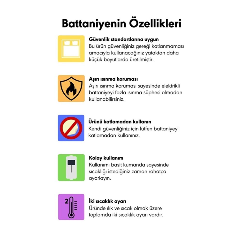 Rawels CE Kalite Belgeli Çift Kişilik Elektrikli Battaniye 120x160 - Sarıı