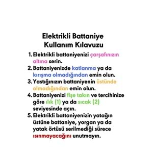 Rawels CE Kalite Belgeli Çift Kişilik Elektrikli Battaniye 120x160 - Sarıı