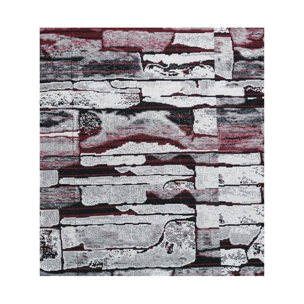 2Lİ Polo Life Savan 4m2 Pamuklu Lastiksiz Halı Örtüsü (170x245)-Taş Desen Bordo