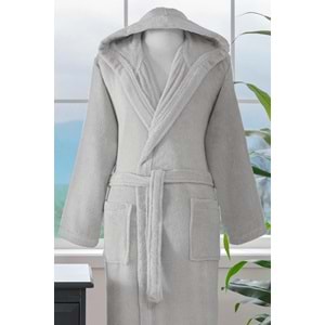 Özdilek Tek Bornoz Şalyaka Kapşonlu-Woven Gri (XXL Beden)